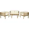 Image de Salon de jardin en bois avec coussins inclus "Beckham" - 4 places - Beige