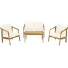 Image de Salon De Jardin En Bois D'Acacia Avec Coussins "presley" - 4 Places - Beige