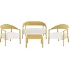 Image de Salon de jardin en métal et plastique "Céora" - 4 places - Jaune