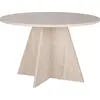 Image de Table à manger en bois "Virella" - 120 x 120 x 75 cm - Travertin