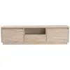 Image de Meuble TV en bois "Vanguard" - 160 x 29 x 42 cm - Travertin