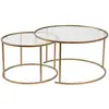 Image de Lot de 2 tables basses en métal « Aurum » - 80 x 80 x 43 cm - Or transparent