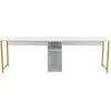 Image de Bureau en bois "Twin Study Desk" - 240 x 60 x 74 cm - Or blanc