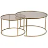 Image de Lot de 2 tables basses en métal « Aurum » - 80 x 80 x 43 cm - Bronze doré
