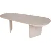 Image de Table basse en bois "Ovalis" - 130 x 65 x 40 cm - Travertin