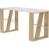 Image de Bureau en bois "Honey" - 140 x 60 x 75 cm - Chêne blanc