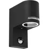 Image de Applique Murale Extérieure avec détecteur IP44 Noir pour Ampoule GU10