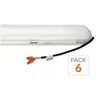 Image de Barrette LED étanche de 120 cm, 60 W, haut rendement, 120 lm/W, LED Samsung. Pack de 6. Lumière blanche neutre, 4000 K - 5500 K