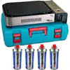 Image de Plancha à gaz Barbecue grill 2100W Cuisson 30 x 24cm Piezo + 4 cartouches gaz + Mallette ALPEN