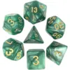 Image de HDP-14 lot de 7 Dés en boîte   16mm- Vert nacré et or - HD Dice Dés - TI-EFD0028