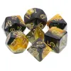 Image de Lot de 7 Dés multiformat avec boîte - Noir et Jaune mélange de couleurs - Epic Forge Dés - TI-EFD0108