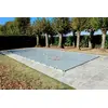 Image de Bâche d'Hivernage Gris Clair 6,60 x 3,60 m pour Piscine Maximum 6 x 3 m avec Grille Centrale d'Evacuation - Fabrication Française - Direct Usine - 550 g/m² - Livrée avec Sandows Cabiclic + Pitons Crosse