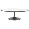 Image de SIGNATURE - Table basse ovale en marbre blanc TULIPE