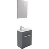 Image de Ondee - Zen - Lave-mains Nino - Avec Miroir - 44cm - Gris - Laqué - Livré En Kit