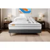 Image de Septnuits - Ensemble Matelas Sommier Memo Luxe 160 X 200 Cm - Couleur : Gris Avec 2 Oreillers Et Couette
