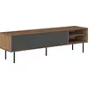 Image de Armoire TV en noyer et gris anthracite, 165 x 40 x 46