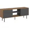 Image de Armoire TV en noyer et gris anthracite, 150.8 x 40 x 61.9