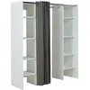 Image de M&s - Dressing Extensible 2 Colonnes Blanc Et Rideau Anthracite - Clothes