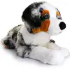Image de Chien en peluche, race Australian Shepherd, position allongée, peluche douce, type Border Collie, jouet en tissu, 60 cm