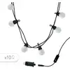 Image de Guirlande lumineuse extérieur connectable 10 globes guinguette LED blanc chaud PARTY MILKY 5.70m 8 modes