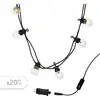 Image de Lumi Jardin Guirlande Lumineuse Exterieure Connectable Party Clear - 20 Globes Guinguette - Led - 9,6 M - Blanc Chaud