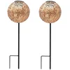 Image de Lot de 2 balises solaires style oriental à planter LED blanc chaud AGADIR H45cm