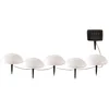 Image de 5 Demi Boules Solaires À Piquer Half Moon Blanc Plastique  15cm