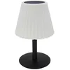 Image de Lampe de table solaire 2 en 1 à planter ou à poser pied metal abat-jour ondulé LED blanc dimmable BOUFFANT H62cm