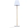 Image de Lampadaire lumineux solaire et rechargeable pied métal couleur bois design scandinave LED blanc chaud/blanc dimmable STANDY WOOD SOLAR H150cm