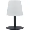 Image de Lampe de table sans fil pied en acier gris LED blanc chaud/blanc dimmable STANDY MINI Rock H25cm