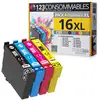 Image de 123CONSOMMABLES - 16XL - Pack de 4 Cartouches d'encre Compatible avec Epson Workforce WF-2750 WF-276 - Neuf