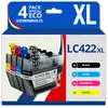 Image de 123CONSOMMABLES - LC422XL - Cartouches d'encre XL Grande capacité LC-422XLVAL Compatible avec Broth - Neuf
