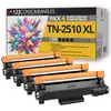Image de 123CONSOMMABLES - TN2510 XL - Pack 4 Toners compatible avec Brother TN-2510 XL pour Brother MFC-L280 - Neuf