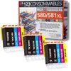 Image de 123CONSOMMABLES - 580XL 581XL - Cartouches d'encre Compatible avec Canon 581 580 XXL pour TS8150 TS6 - Neuf