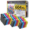 Image de 123CONSOMMABLES - 604XL - Pack 12 cartouches compatibles EPSON 604 XL - Neuf