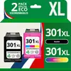 Image de 123CONSOMMABLES - 301XL - Pack 2 cartouches compatibles HP 301XL - noir et couleurs - Neuf
