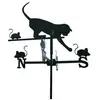 Image de Girouette De Jardin Chat Et Souris En Fer Forgé   Hauteur 72 Cm   Peinture Époxy Haute Température   Découpe Au Laser