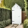Image de Armoire de Rangement 0,41 m²   Bois Lasuré Blanc   Toit Bitumé