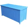 Image de Coffre de Rangement 0,42 m³   Bois Lasuré Bleu   Couvercle avec Équerres