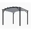 Image de Foresta - Habrita Pergola Arche Structure Mixte Aluminium/acier Gris Anthracite 11,22 M2 Toiture Gris 280 Gr/m2 - Per3433gn