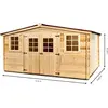 Image de Abri madriers massifs 18.27 m² bois naturel - Habrita - BA4050.02N -
