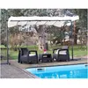 Image de Foresta - Habrita Pergola Marquise 3,60 X 2,50 M Gris Anthracite 9 M2 Toile Pivotante Et Extensible 200 G/m2 - Per2535m