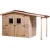 Image de Abri en panneaux 3.70 m² avec plancher et bûcher. - Habrita - ED2416.01B -