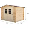 Image de Abri de jardin sans plancher 6.16 m2 bois massif - Habrita - VD 2622.02 N -