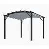 Image de Foresta - Habrita Pergola Arche Structure Mixte Aluminium/acier Gris Anthracite 11,22 M2 Toiture Gris 140 Gr/m2 - Per3433gg