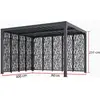 Image de Pergola Bioclimatique Aluminium Gris Anthracite avec 9 Panneaux Moucharabieh   10,80 m²   Lames Orientables Manuelles