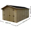 Image de Garage Eden Double Pente 15,60 m²   Épicéa Massif 16 mm   Plaques Ondulées Bitumées   Sans Plancher