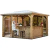 Image de Habrita   Abri De Jardin Bois Thermochauffé 3,79 X 3,79 M   Toit Panneaux Acp   2 Parois Ventelles Mobiles   2 Comptoirs Intégrés
