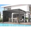 Image de Pergola Bioclimatique Aluminium Gris Anthracite avec Rideau Latéral Manuel   10,80 m²   Lames Orientables Manuelles