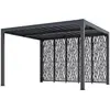 Image de Pergola Bioclimatique Aluminium Gris Anthracite avec 5 Panneaux Moucharabieh   10,80 m²   Lames Orientables Manuelles